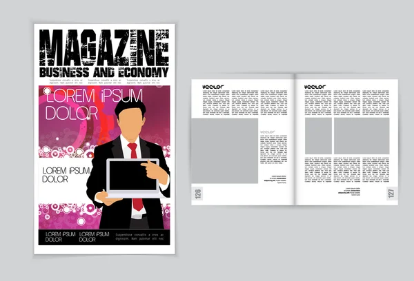 Business magazine lay-out — Stockvector