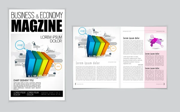 Layout della rivista aziendale — Vettoriale Stock