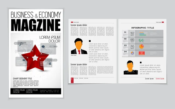 Gestaltung von Wirtschaftsmagazinen — Stockvektor