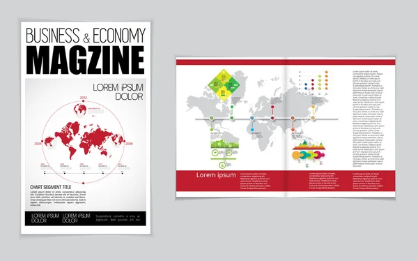 Business magazine lay-out — Stockvector