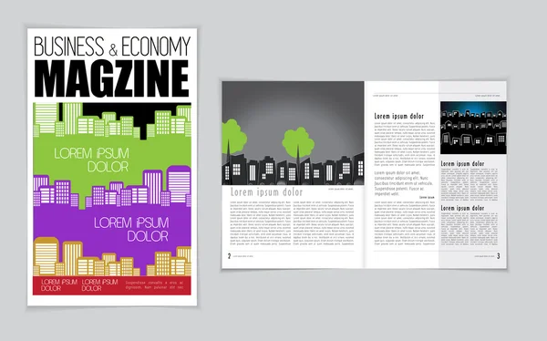 Business magazine layout — Stock Vector