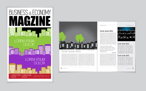 Diseño de la revista Business and Economy — Archivo Imágenes Vectoriales