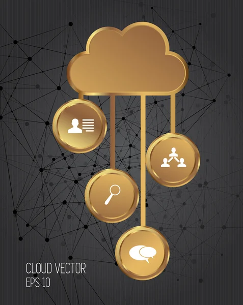 Gold cloud concept — Stock Vector