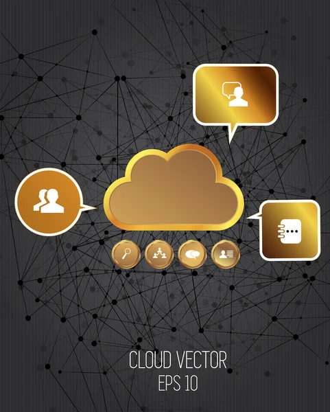 Gouden wolk concept — Stockvector