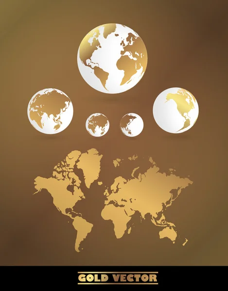 Gold globe — Stock Vector