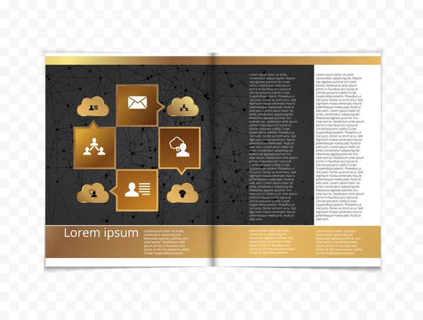 Layout de revista aberta — Vetor de Stock