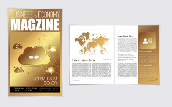 Layout of business magazine — Stock Vector