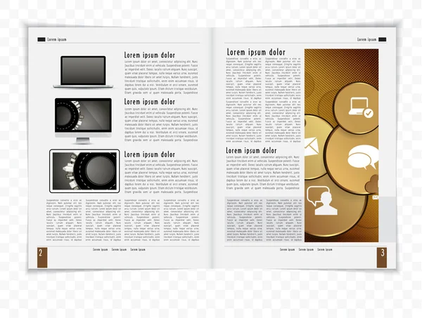 Lay-out van Open magazine — Stockvector