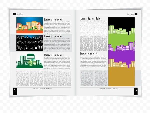 Layout av öppna magazine — Stock vektor