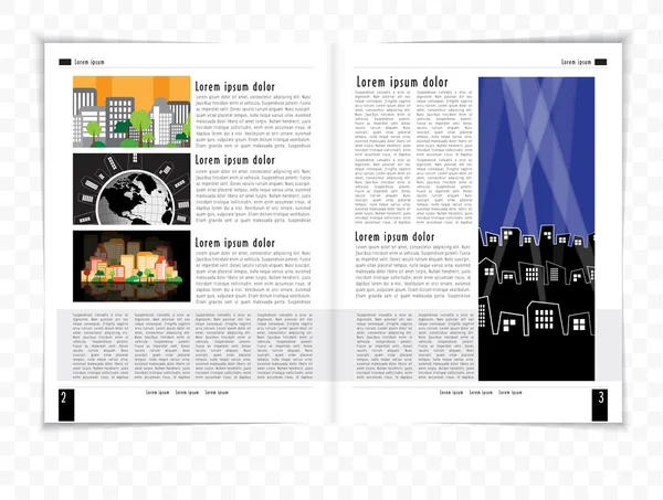 Layout della rivista Open — Vettoriale Stock