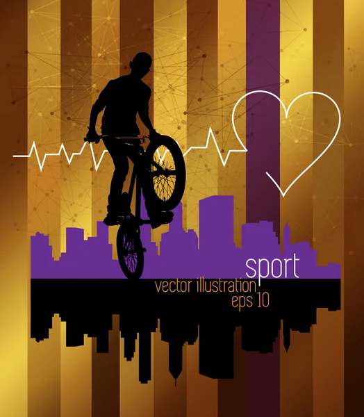 Uomo BMX ciclista — Vettoriale Stock