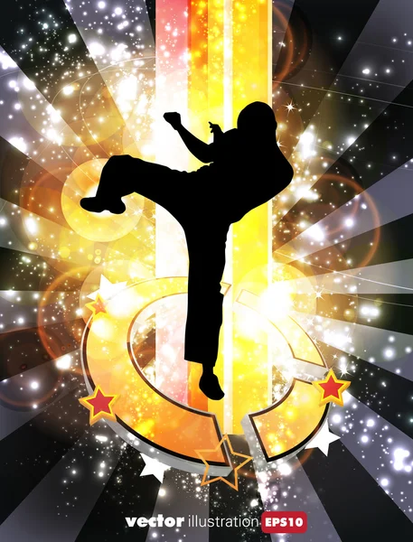 Illustratie van karate warrior — Stockvector