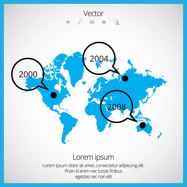 Mapa mundial — Vector de stock