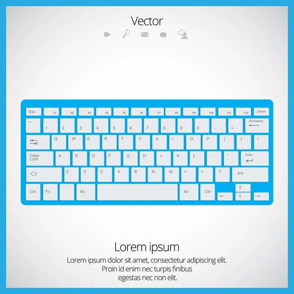 Ilustración teclado ordenador — Vector de stock