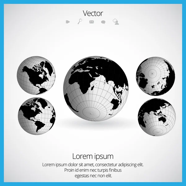 Kaart van de wereld — Stockvector