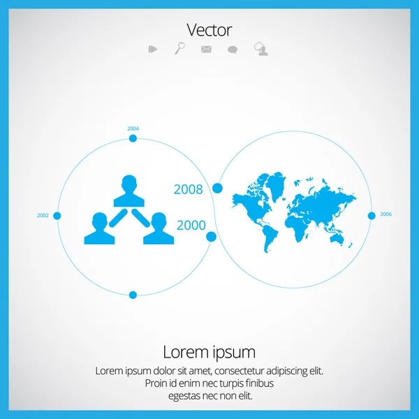 World map with infographic elements — Stock Vector