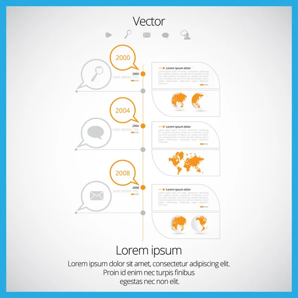 Carte du monde avec éléments infographiques — Image vectorielle