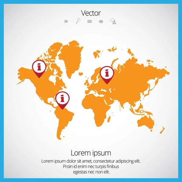 Mapa mundial — Vector de stock