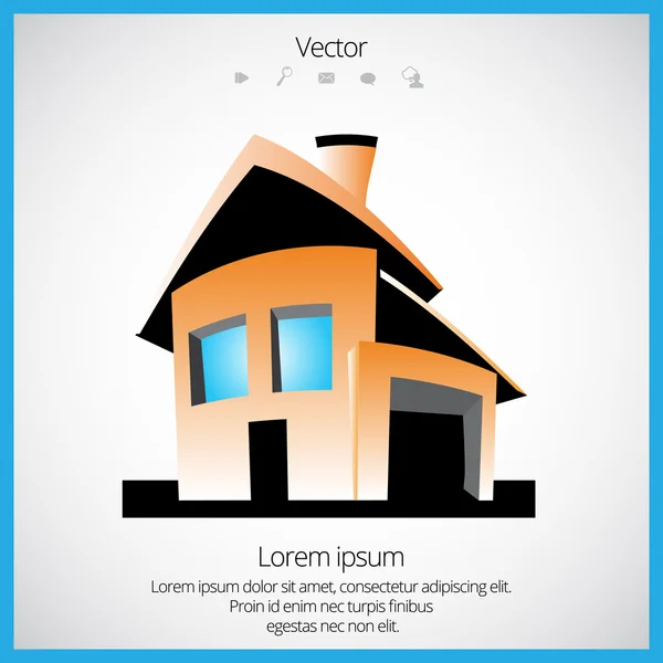 Casa de color simple — Vector de stock