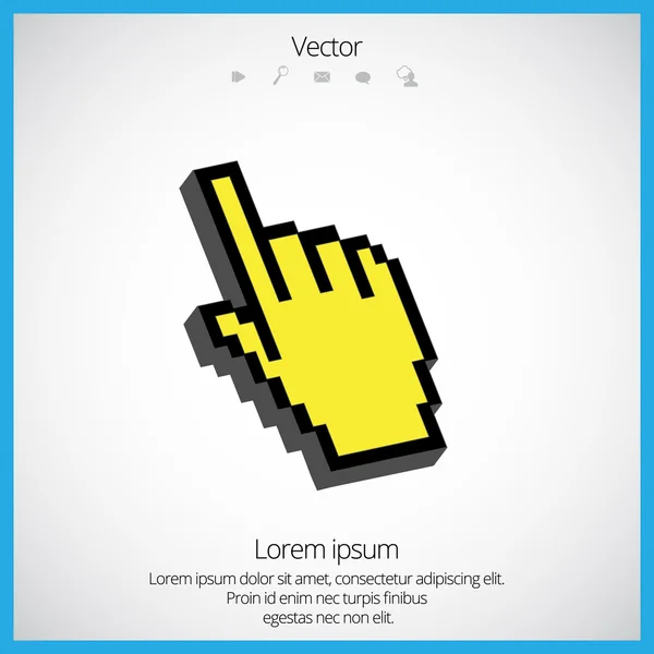 Pixel mão — Vetor de Stock