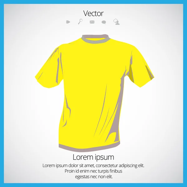 T-shirt manches courtes jaune pour homme — Image vectorielle