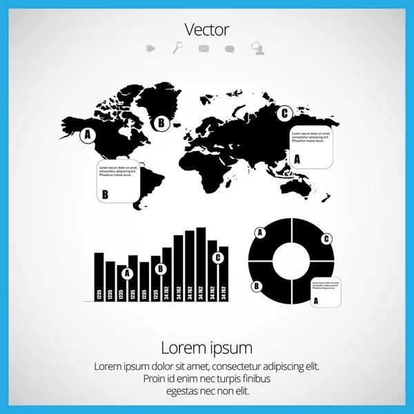 Mapa do mundo — Vetor de Stock