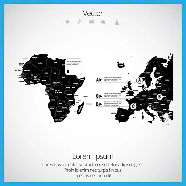 Mapa mundial — Vector de stock