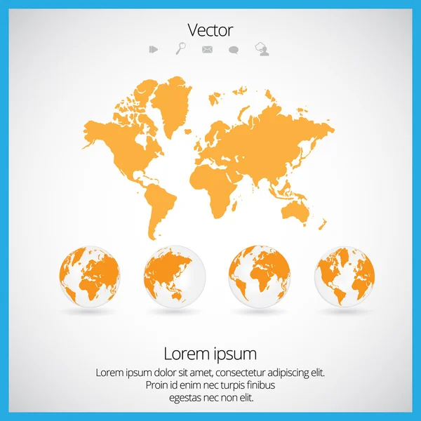 Kaart van de wereld — Stockvector