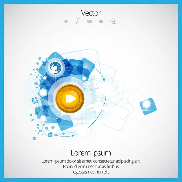 Escuchar botón abstracto — Vector de stock