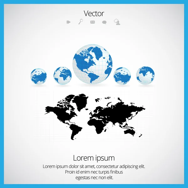 Kaart van de wereld — Stockvector