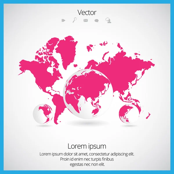 Kaart van de wereld — Stockvector