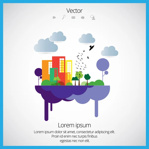 Paisaje urbano creativo — Vector de stock