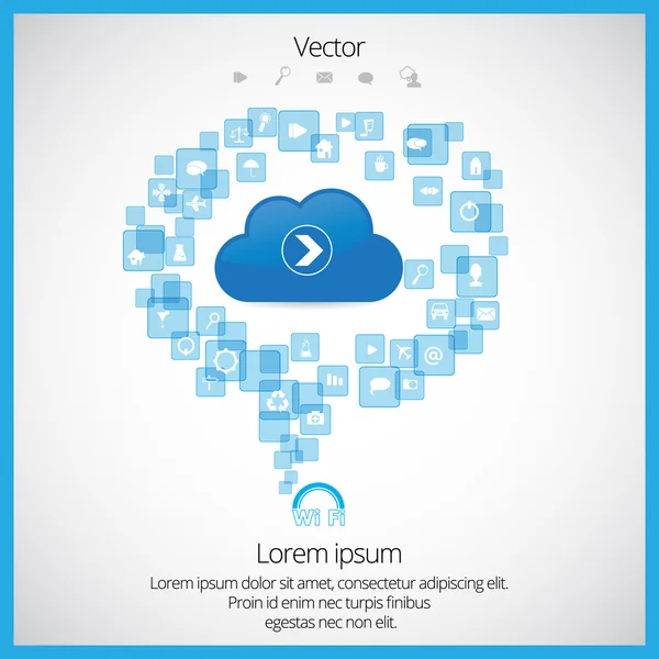 Concepto de computación en nube — Vector de stock