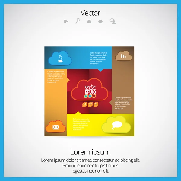 Cloud computing technology design — Stock Vector