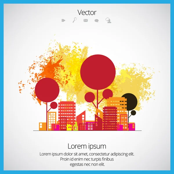 Peisaj urban creativ — Vector de stoc