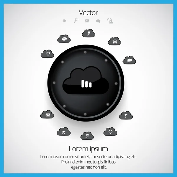 Koncept cloud computing — Stockový vektor