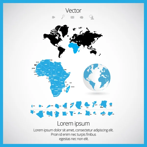 Mapa mundial — Vector de stock