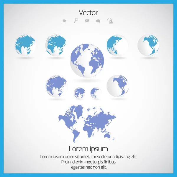 Kaart van de wereld — Stockvector