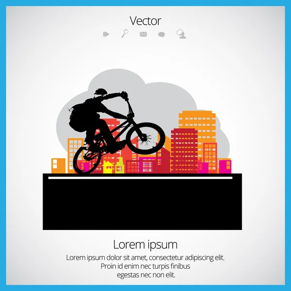 Ciclista BMX — Vector de stock