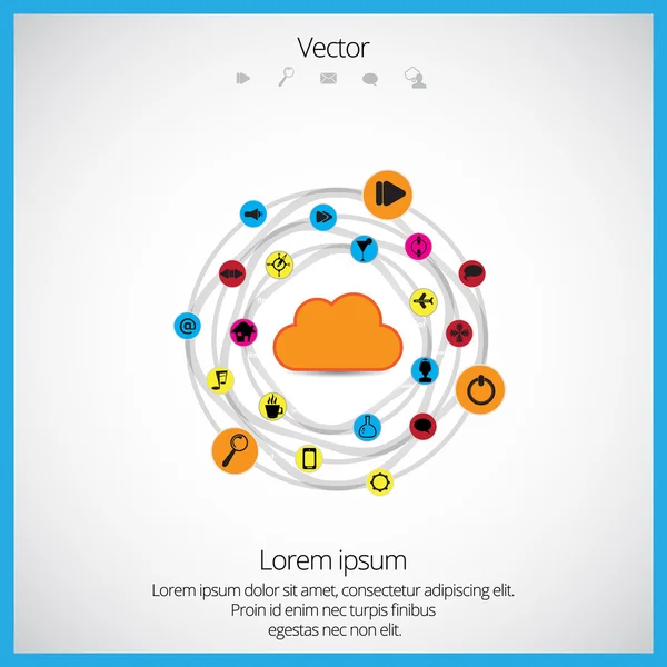 Concepto de computación en nube — Vector de stock