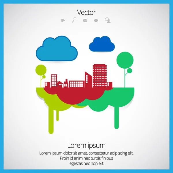 Peisaj urban creativ — Vector de stoc