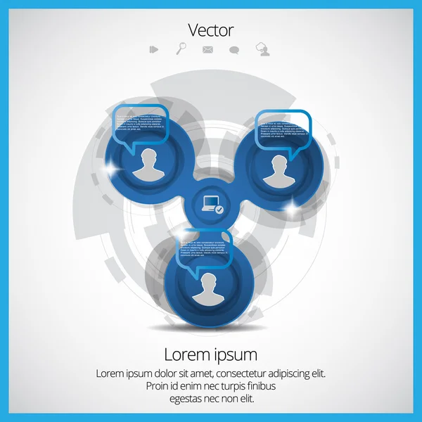 Concepto de medios sociales — Vector de stock