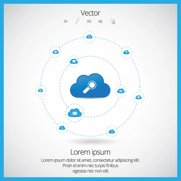 Design von Cloud-Computing-Technologien — Stockvektor