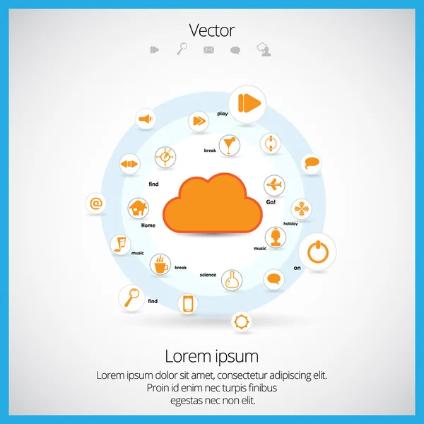 Design von Cloud-Computing-Technologien — Stockvektor