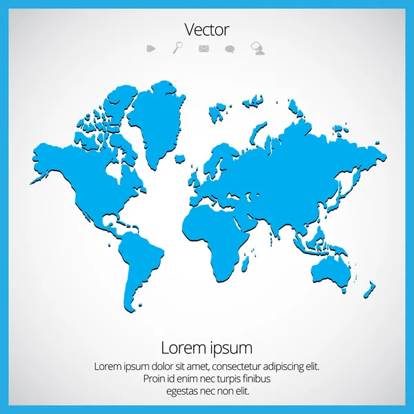 Kaart van de wereld — Stockvector