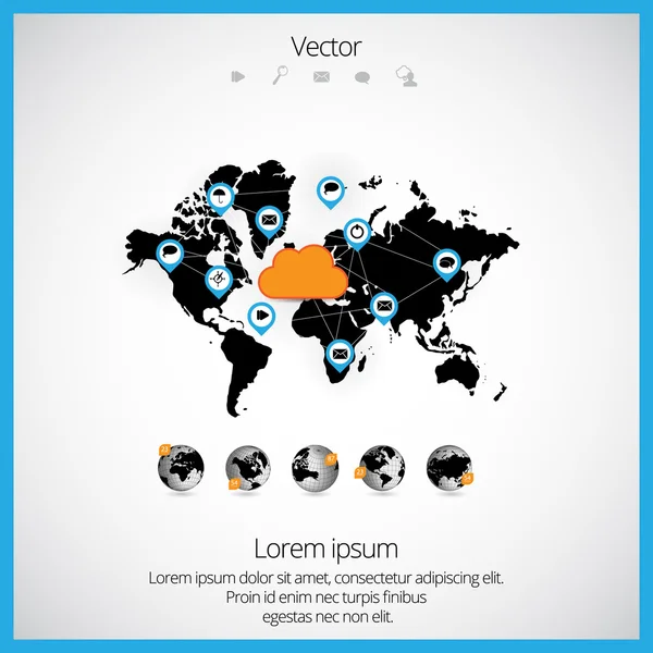 Concepto de computación en nube — Vector de stock