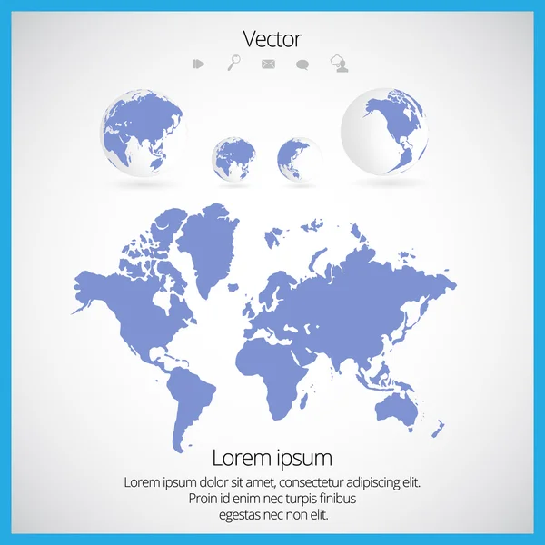 Mapa mundial — Vector de stock