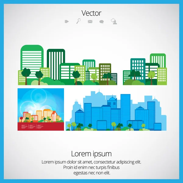 Paisagem urbana criativo — Vetor de Stock