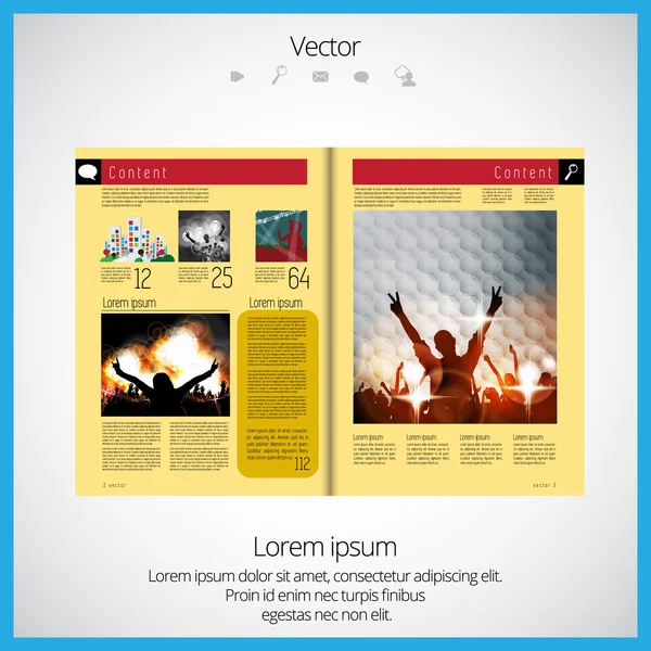 Lay-out magazine — Stockvector