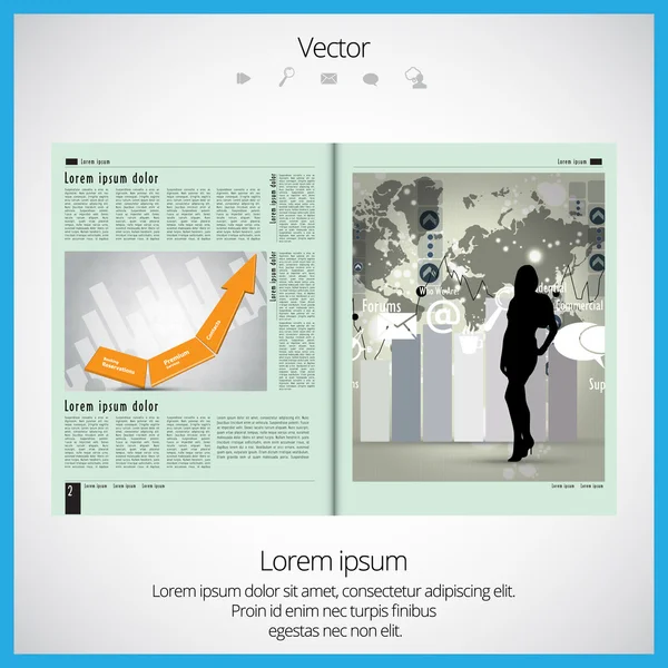 Layout magazine — Stock Vector